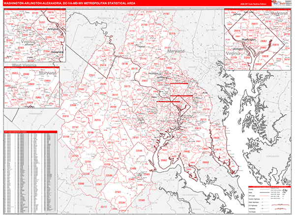 Washington-Arlington-Alexandria Metro Area Map Book Red Line Style